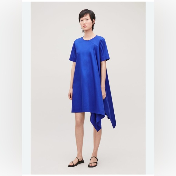 Cos A line asymmetric boxy swing royal blue dress,size 2 - Picture 1 of 8